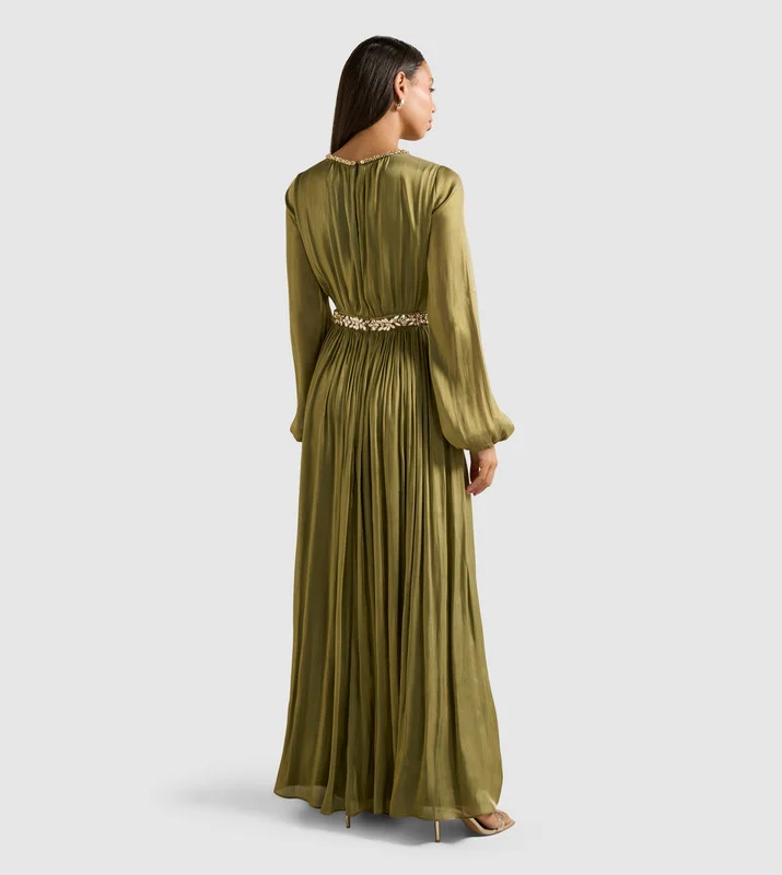 فورايفر نيو ELVIA Metallic Belted Maxi Dress